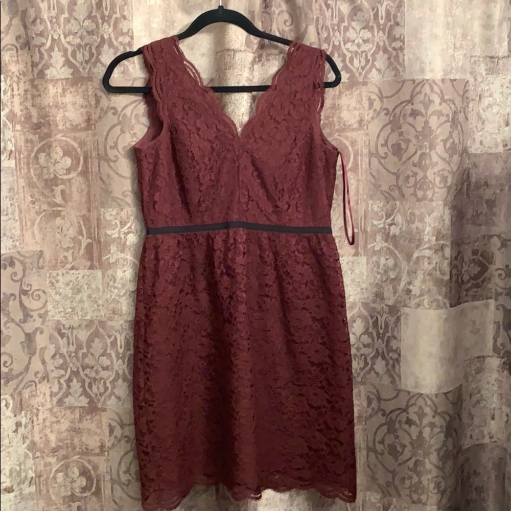Burgundy lace dress